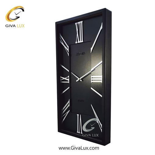 ساعت دیواری اورجینال آرتمیس آلیاژ فلزی مشکی| کد رفرنس 12744، مدل: 2028BlackGold 2028 Silver Black-2.jpg